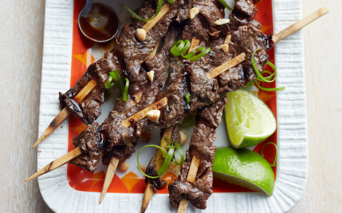 <p>Con Poulos</p><p><strong>Get the recipe: <a href="/61178/epicuriouscom/its-a-stickup-easy-beef-satay/" data-ylk="slk:Easy Beef Satay;elm:context_link;itc:0;sec:content-canvas" class="link rapid-noclick-resp">Easy Beef Satay</a></strong></p>