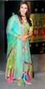 Huma Qureshi’s anarkali is more traditional in style. With its radiant colour we think it would look great for an evening mehendi function. But please don’t team it with ballerinas like she has, instead go for jootis.