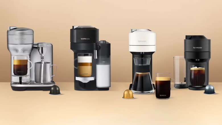 Four Nespresso machines with XL coffee pods