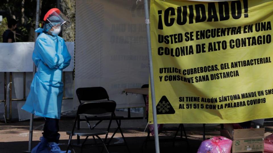 Kiosko de atención al covid en México