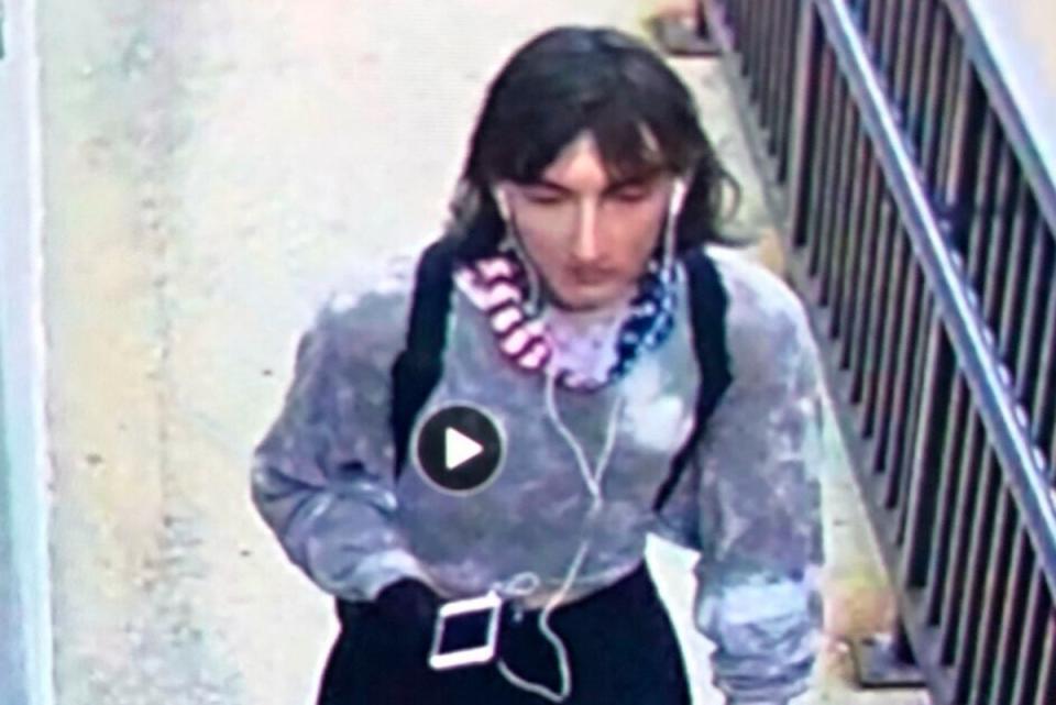 This image taken of video and provided by the Lake County Major Crime Task Force, shows Robert Crimo dressed as a woman.  (AP)