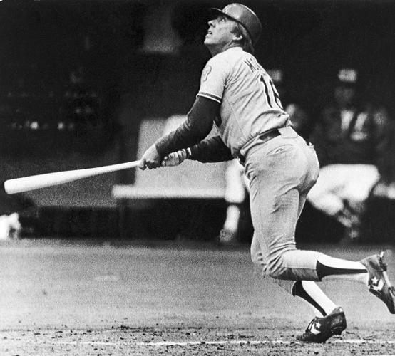 Dodgers' Rick Monday watches his game-winning home run against the Montreal Expos during Game 5 of the 1981 NLCS.