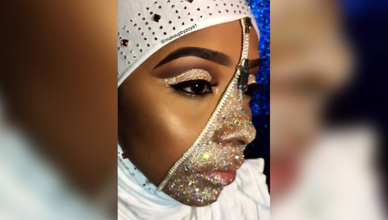 A new makeup trend called “zipper face” goes viral. (Photo: Instagram)