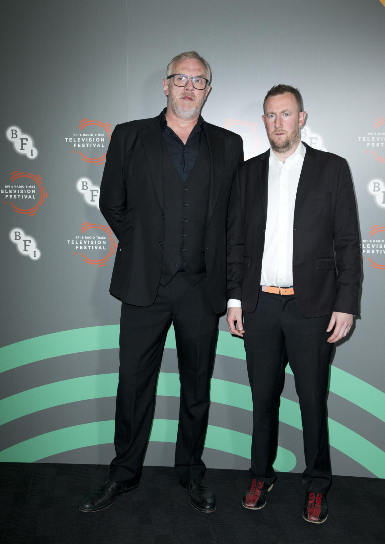 Greg Davies (left) and Alex Horne attending a photocall for 'Taskmaster' during the BFI and Radio Times Television Festival at the BFI Southbank, London.