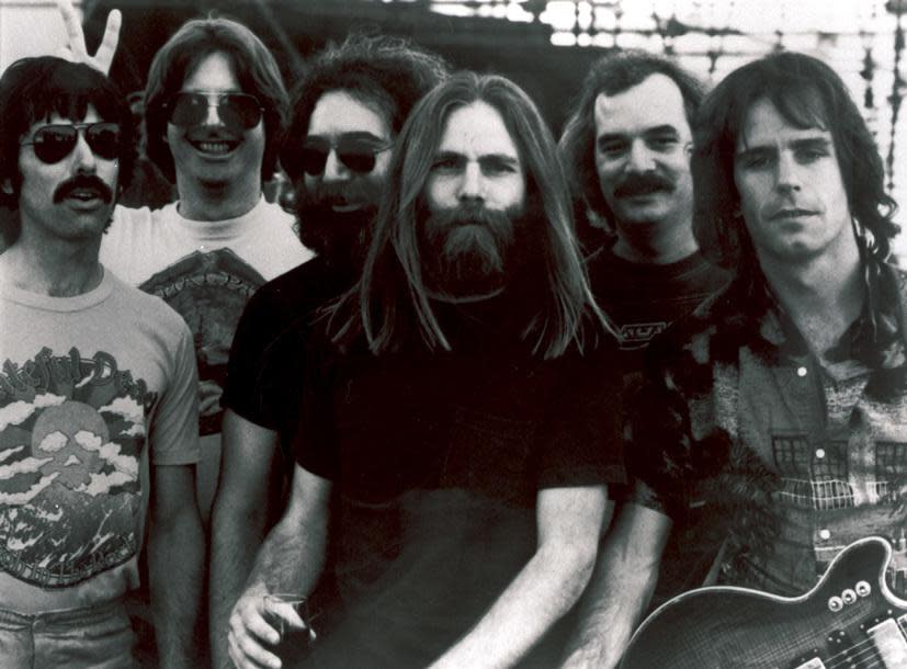 In an undated photo, members of the Grateful Dead, from left: Mickey Hart, Phil Lesh, Jerry Garcia, Brent Mydland, Bill Kreutzmann and Bob Weir.