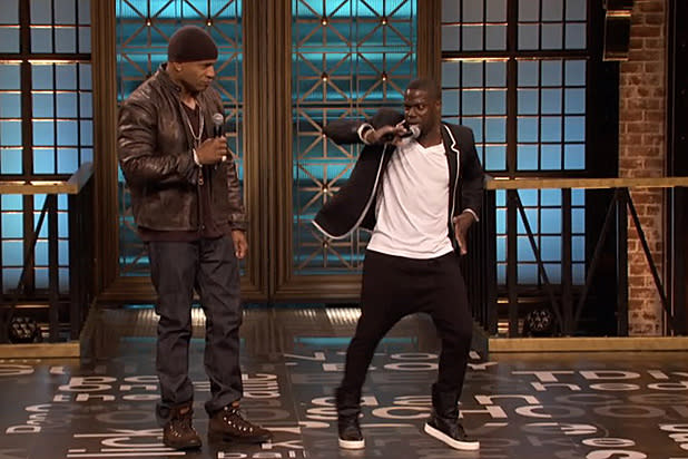 ‘ride Along 2 Stars Kevin Hart Olivia Munn Turn ‘lip Sync Battle Into A Drag Race Video 