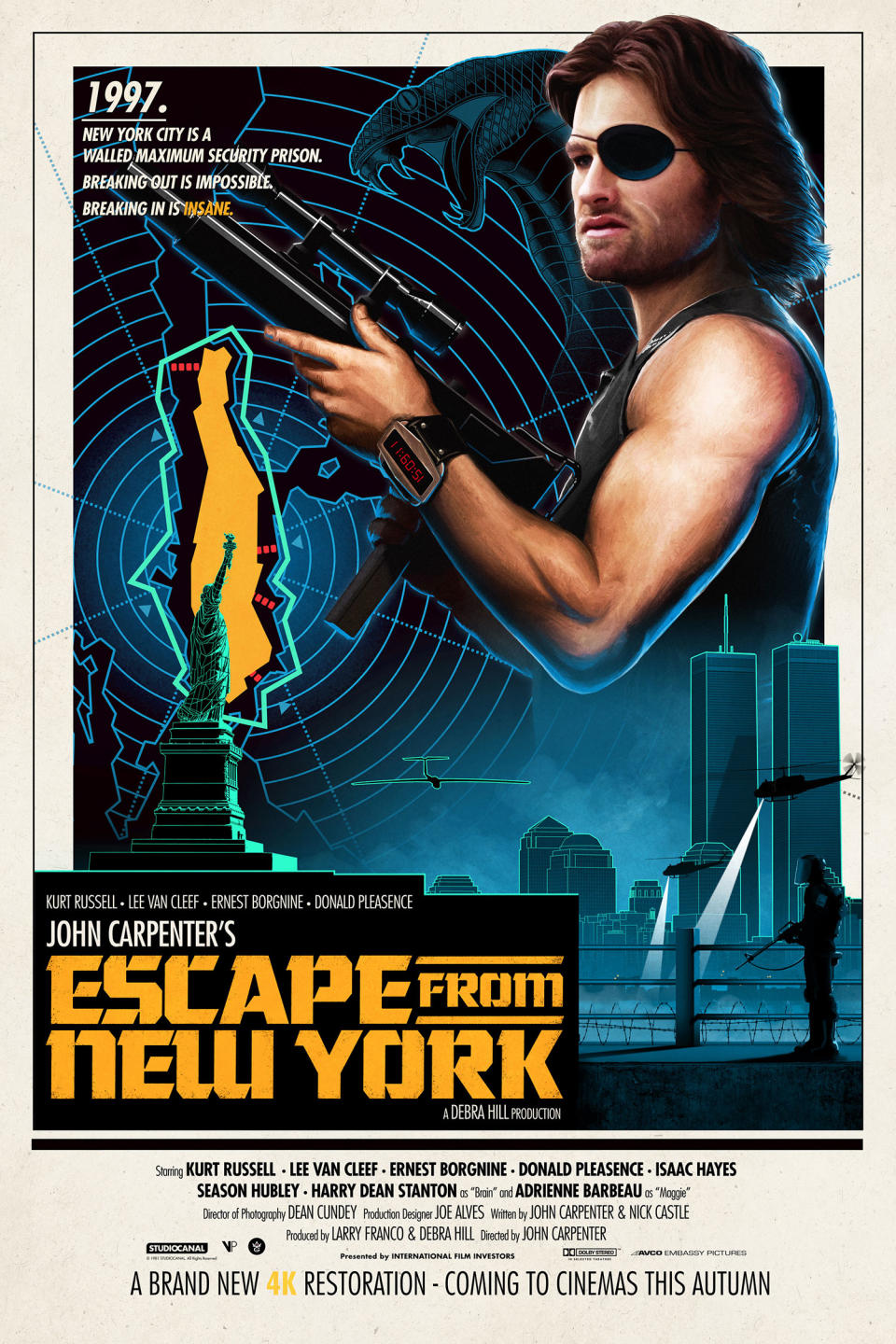 Matt Ferguson’s artwork for the 4K restoration of John Carpenter’s <i>Escape From New York</i> (Studiocanal)