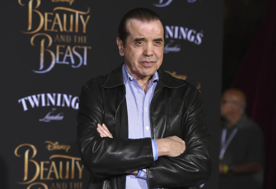 FILE - Chazz Palminteri arrives at the world premiere of "Beauty and the Beast" on March 2, 2017, in Los Angeles. Palminteri turns 71 on May 15. (Photo by Jordan Strauss/Invision/AP, File)