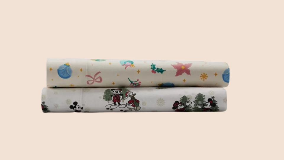 Iconic Disney characters cameo in this flannel sheet set.