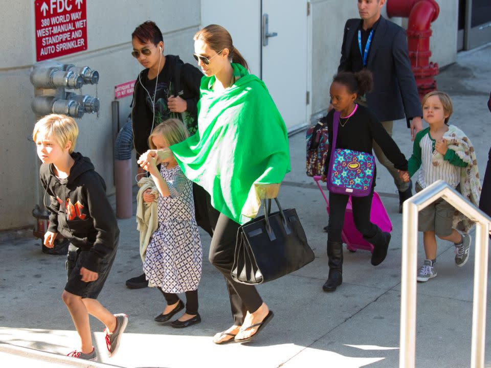 Ange and five of her children in 2014. Source: Getty