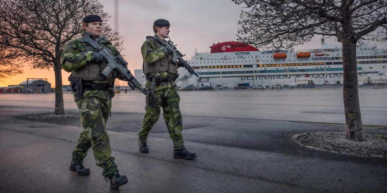 Sweden military soldiers in Visby Gotland