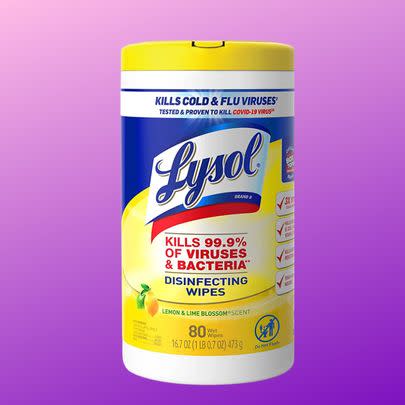 A four-pack of Lysol disinfecting wipes