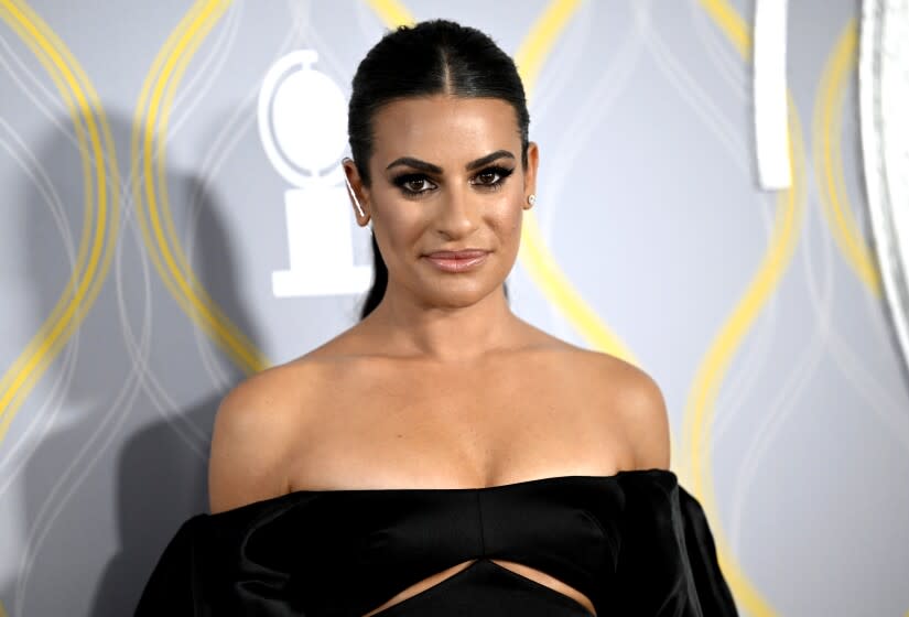 Lea Michele arrives at the 75th annual Tony Awards on Sunday, June 12, 2022, at Radio City Music Hall in New York.