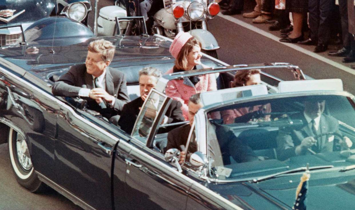 Kennedys Riding in Dallas Motorcade