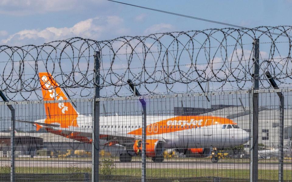 An easyJet plane on the tarmac at Gatwick