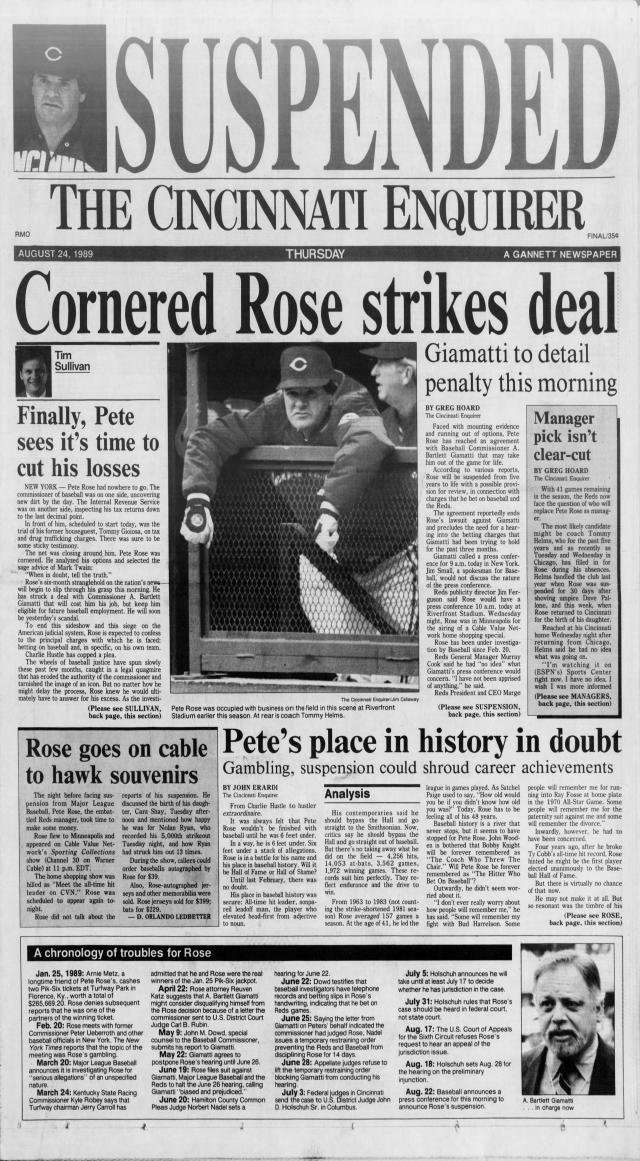 Enquirer - Cincinnati and Kentucky - What would a Pete Rose Hall