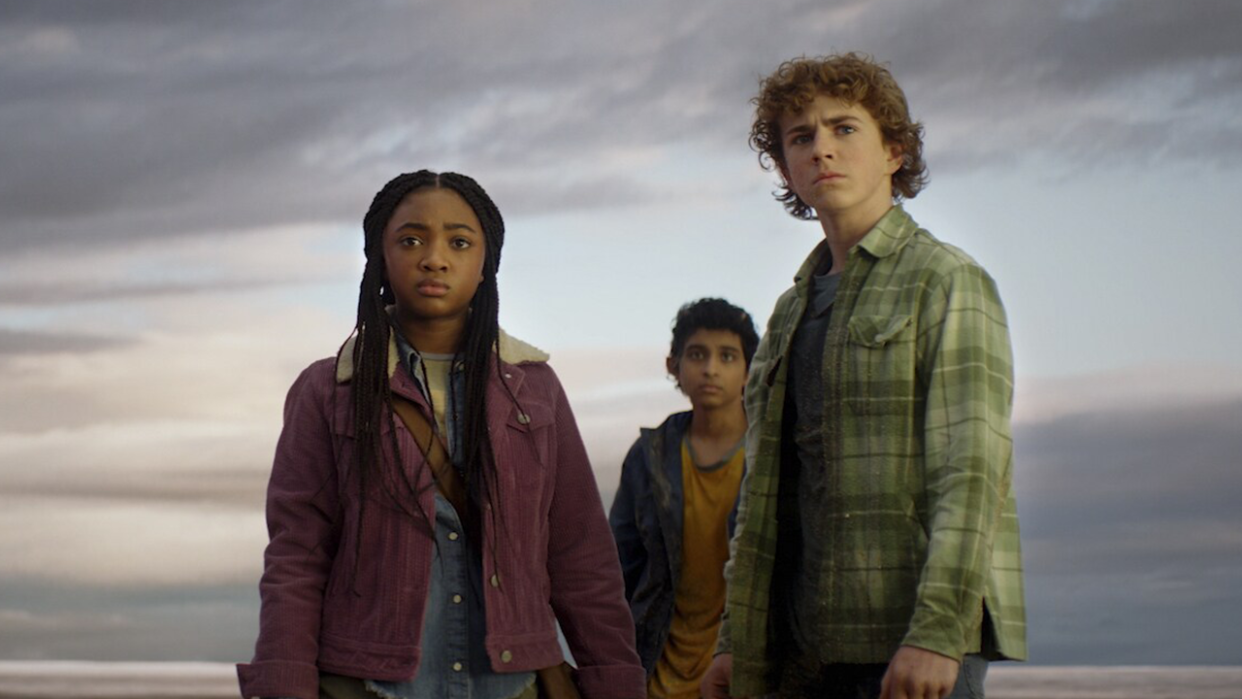  Leah Sava Jeffries, Aryan Simhadri, and Walker Scobell as Annabeth, Grover, and Percy Jackson in Percy Jackson and the Olympians. 