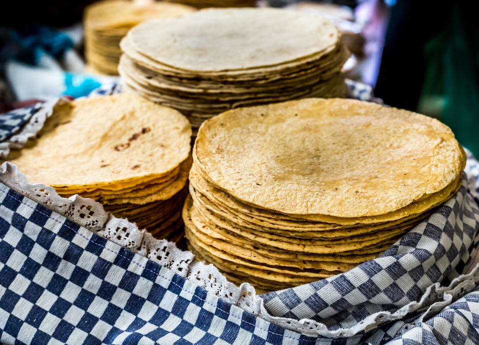 Handmade Tortillas wrapped in cloth