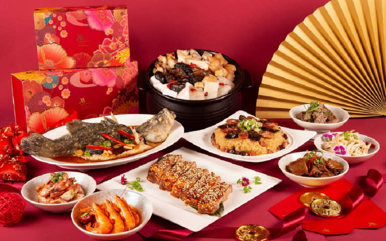 台北萬豪酒店即日起至2024/2/9開放訂購純手工外帶年菜與年節禮盒。（圖／業者提供）