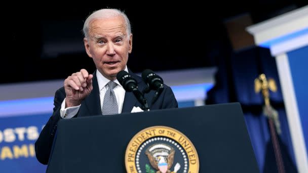 PHOTO: President Joe Biden takes questions from reporters on classified documents as he delivers remarks on the economy and inflation, Jan. 12, 2023, in Washington, D.C. (Kevin Dietsch/Getty Images)