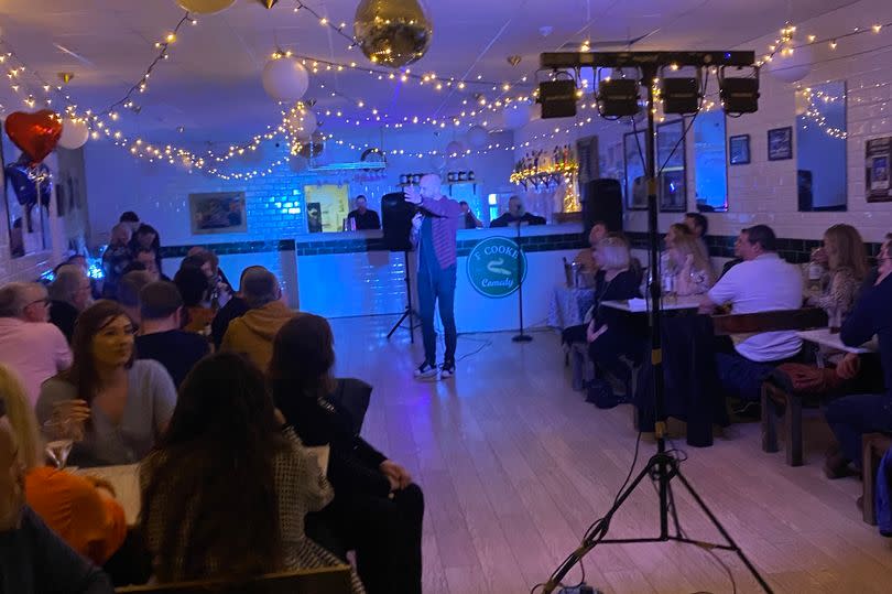 The party venue even includes vintage disco balls that really get the party going