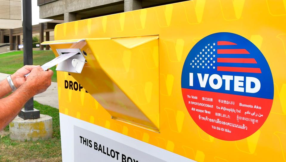 Ballot drop box on Oct. 19, 2020, in Los Angeles.