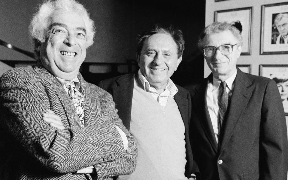 The three creators of Fiddler on the Roof, l-r, jerry Bock, Joe Stein and Harnick, in 1990