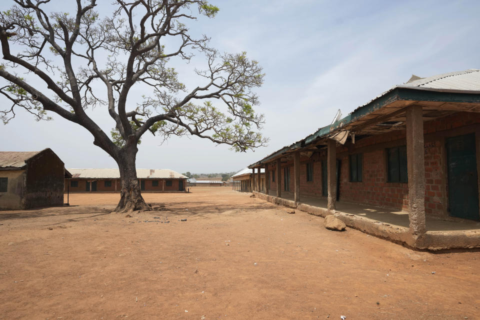 This shows the LEA Primary and Secondary School Kuriga, where students were kidnapped by gunmen in Kuriga, Kaduna, Nigeria, Saturday, March 9, 2024. The kidnapping on Thursday was only one of three mass kidnappings in northern Nigeria since late last week, a reminder of the security crisis that has plagued Africa's most populous country. No group claimed responsibility for any of the abductions but two different groups are blamed. (AP Photo/Sunday Alamba)