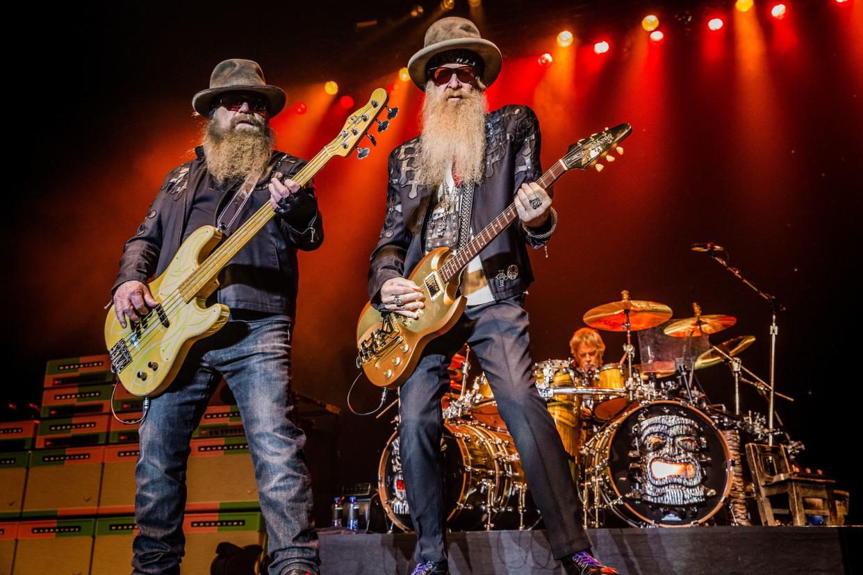 Closeup of ZZ Top Live on Stage in Amsterdam, 2016