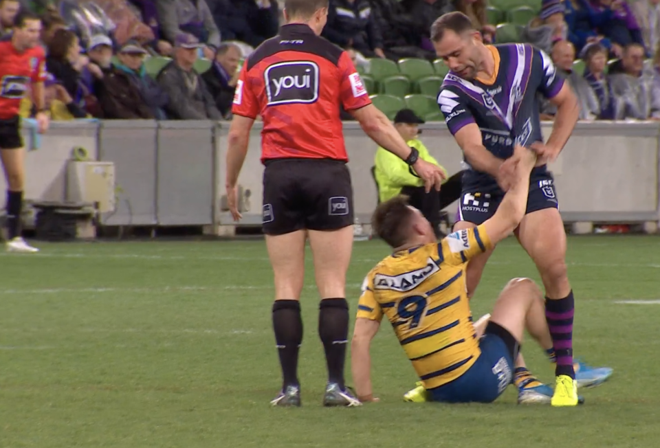 Cameron Smith, pictured here in a tangle with Reed Mahoney.