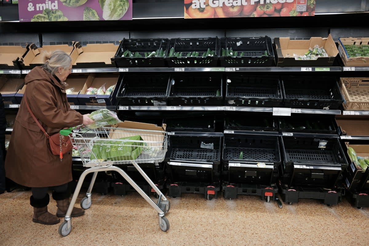 Supermarkets are limiting fruit and veg amid a shortage (Yui Mok / PA)