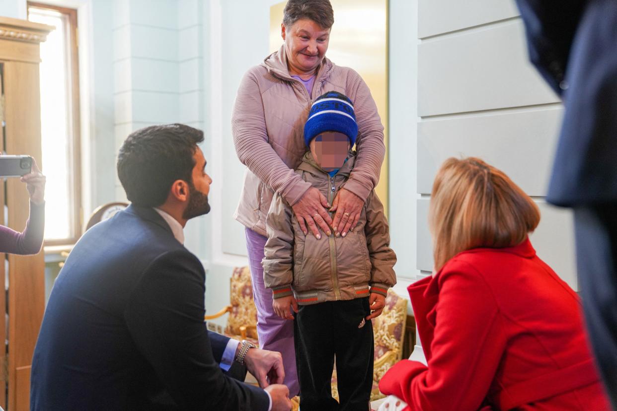 A seven-year-old Ukrainian boy is reunited with his grandmother under a mechanism set up by Qatar (via REUTERS)