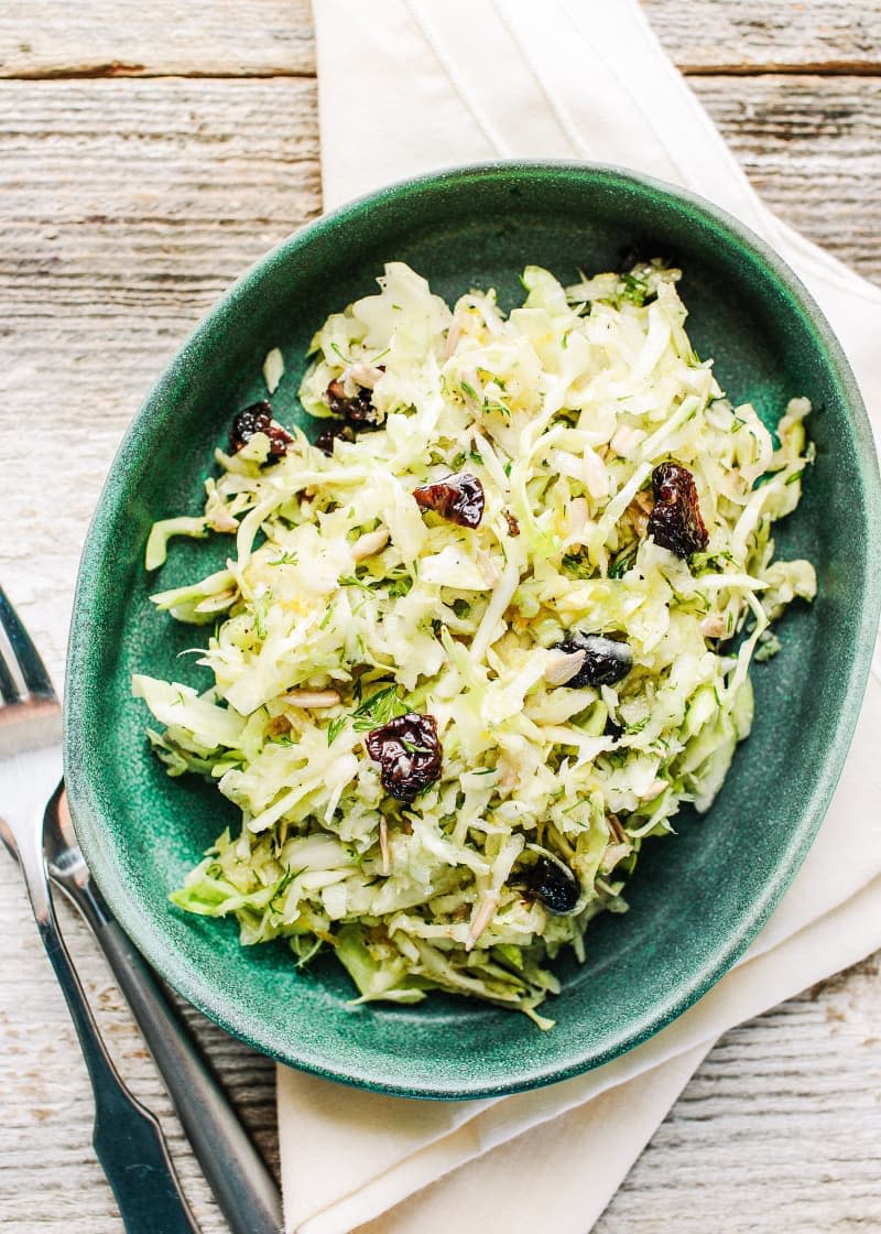 Kohlrabi and Cabbage Salad with Maple Lemon Dressing 