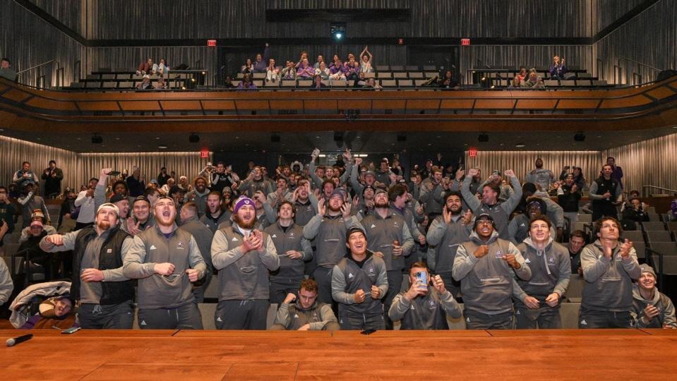 Holy Cross football players and coaches react to the Crusaders earning the No. 8 seed and a bye in the FCS Playoffs on Sunday.