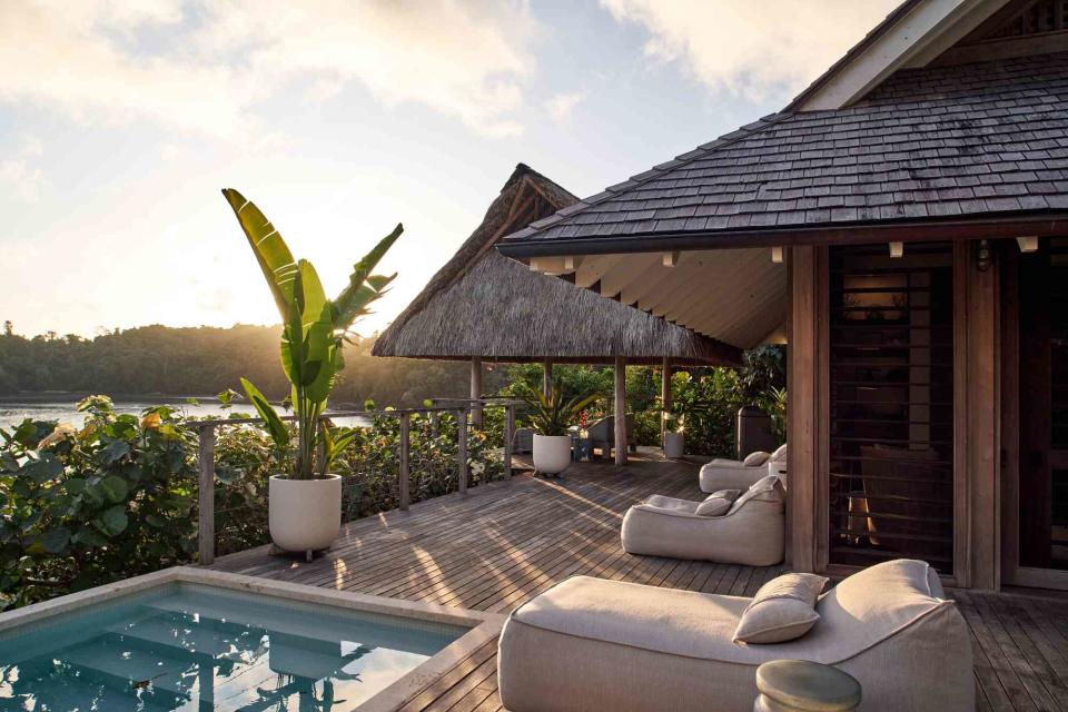 <p>Cristóbal Palma</p> Casita Mirador, complete with plunge pool and a view of Gulf of Chiriquí­, at Islas Secas.