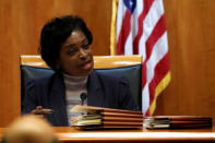 Commissioner Mignon Clyburn speaks ahead of the vote on the repeal of so called net neutrality rules at the Federal Communications Commission in Washington, U.S., December 14, 2017. REUTERS/Aaron P. Bernstein