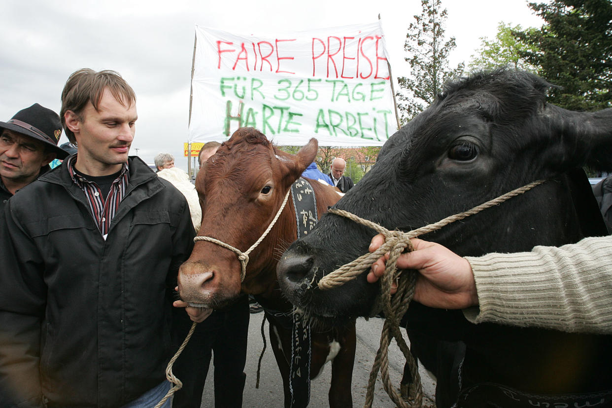 Landwirte demonstrieren für faire Preise. (Bild: REUTERS/Herwig Prammer)