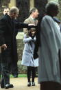 <p><span>Prince Philip lent his granddaughter Princess Eugenie a helping hand on Christmas morning in 1998. [</span>Photo: Getty Images] </p>