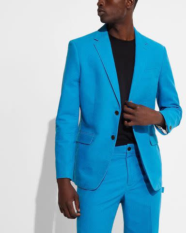 Express x Simon Spurr Electric Blue Suit Jacket