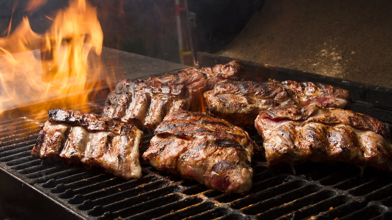 ribs on a grill