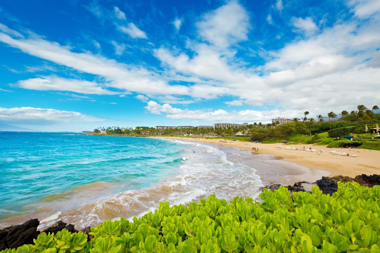 The Wailea Beach of the island of Maui, Hawaii.