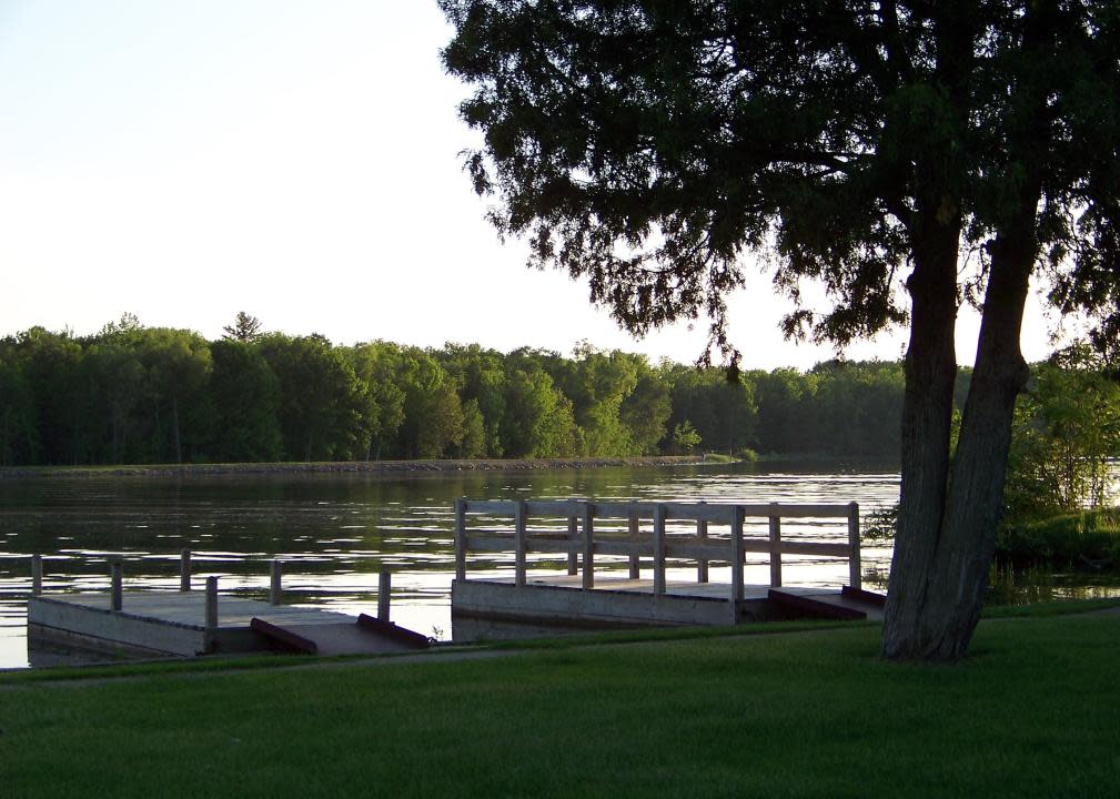 Docks along the Oconto River.