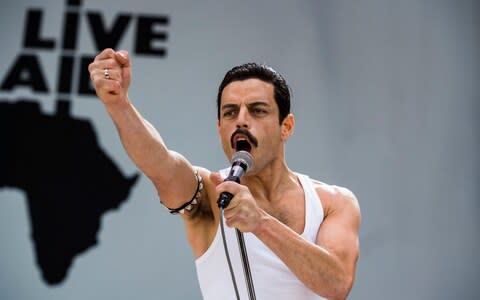 Rami Malek as Freddie Mercury in Bohemian Rhapsody - Credit: Alex Bailey/Twentieth Century Fox