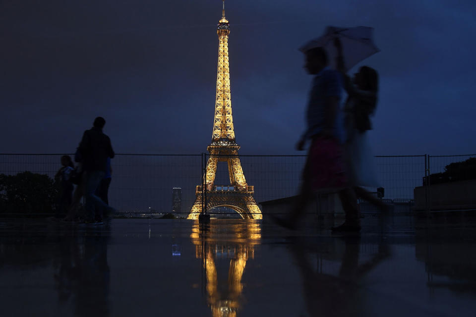 The illuminated Eiffel Tower