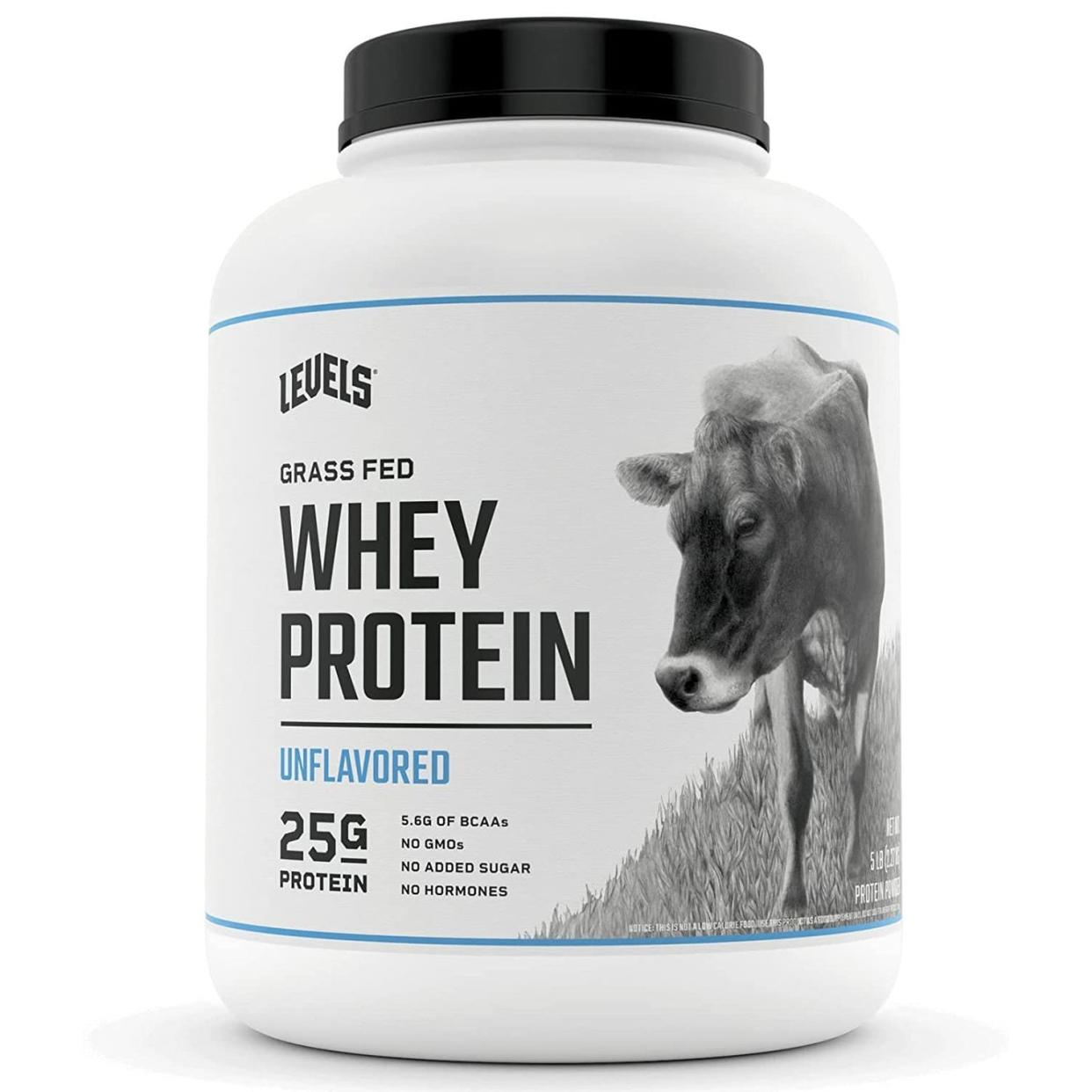 <p>Levels Grass-Fed Whey Protein</p><p>amazon.com</p><p>$74.95</p><p><a href="https://www.amazon.com/dp/B01JNUHAIC?tag=syn-yahoo-20&ascsubtag=%5Bartid%7C2141.a.20440938%5Bsrc%7Cyahoo-us" rel="nofollow noopener" target="_blank" data-ylk="slk:Shop Now;elm:context_link;itc:0;sec:content-canvas" class="link rapid-noclick-resp">Shop Now</a></p><span class="copyright">Amazon</span>