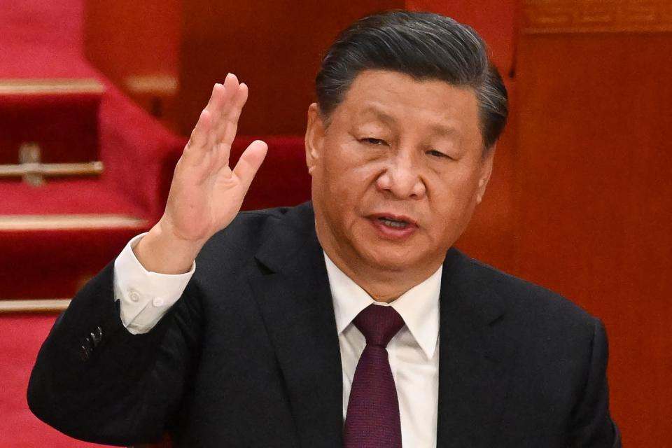 Xi Jinping lors de la clôture du congrès du parti communiste chinois à Pékin, le 22 octobre 2022 - Noel CELIS / AFP