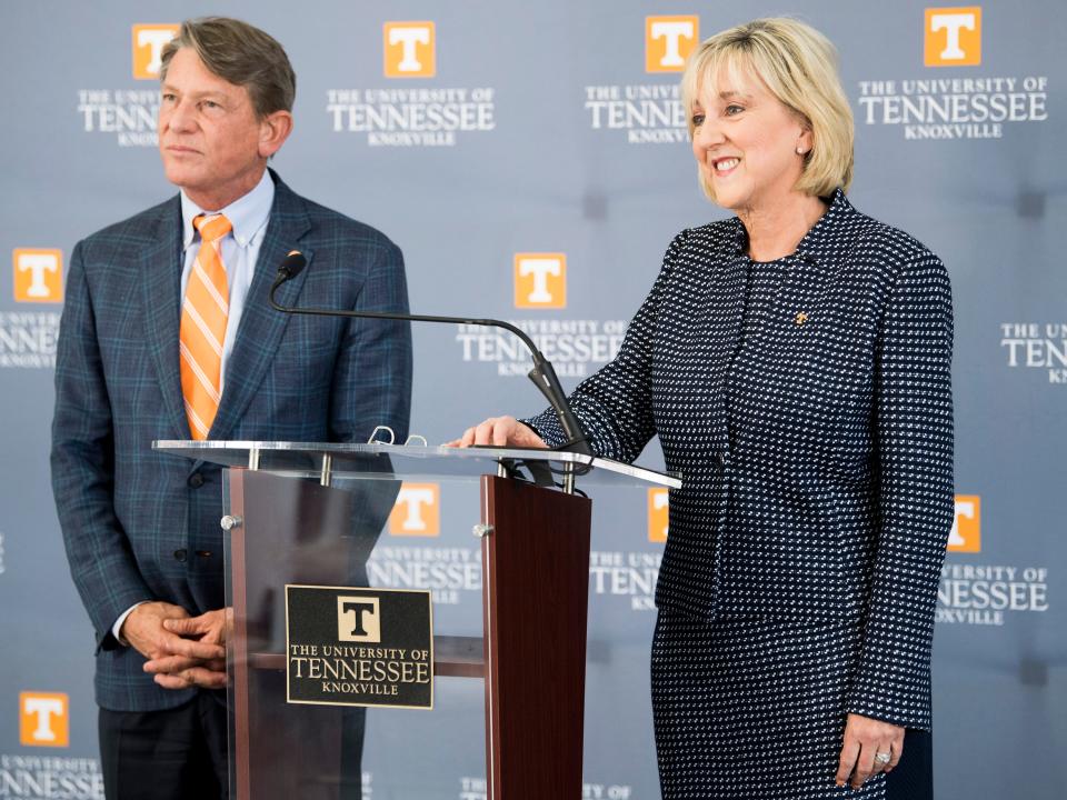 “We connected from day one,” Randy Boyd told Knox News about his relationship with Donde Plowman. Boyd and Plowman appear in person together frequently, a visible indication of the strong relationship between the University of Tennessee System and its flagship campus. Boyd introduced Plowman as the new chancellor at the Knoxville campus' Student Union on May 6, 2019.