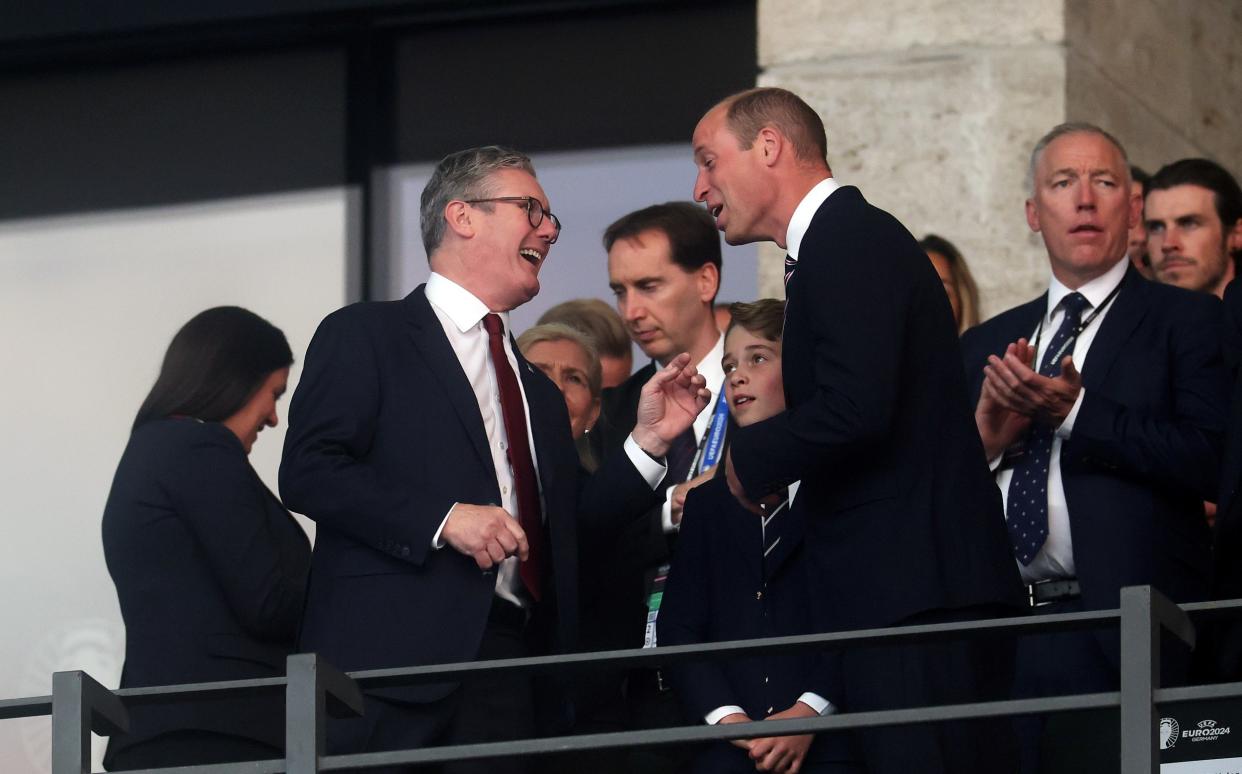 The Prince of Wales meets Sir Keir Starmer at the Olympiastadion