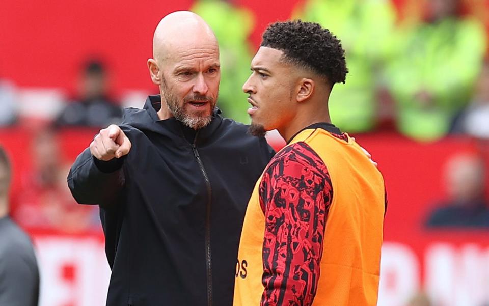 Erik ten Hag passes on instructions to Jadon Sancho