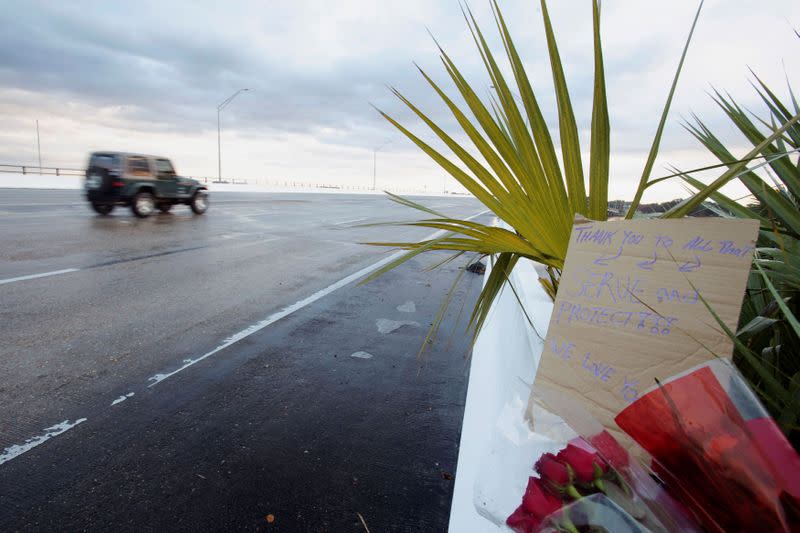 Traffic after a shooting at Naval Air Station Pensacola